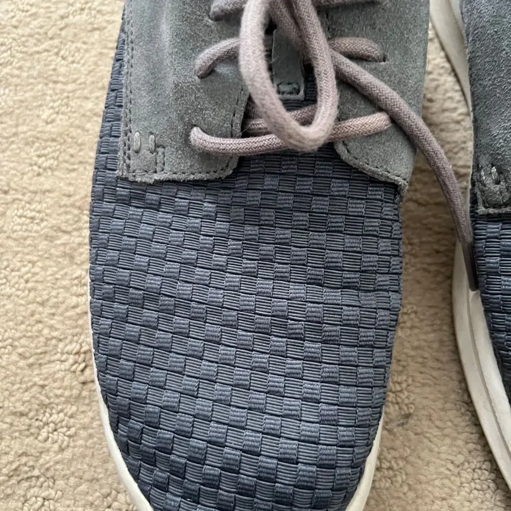 UGG Hepner Men’s 8.5 Woven Casual Shoes Gray Leather Suede Comfort - Picture 5 of 16
